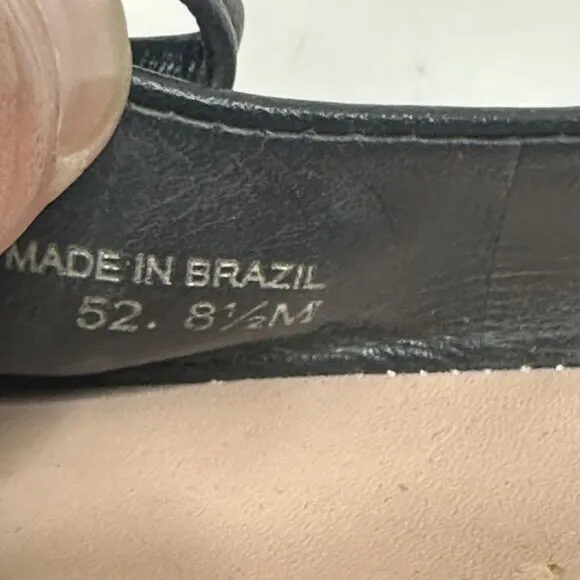 KATE SPADE Emma Pointed Toe Bow Leather Ballerina Ballet Flats $228 Black 8.5