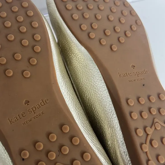 Kate Spade New York Bernice Gold LeatherLoafers Flats Size 9.5 Women's
