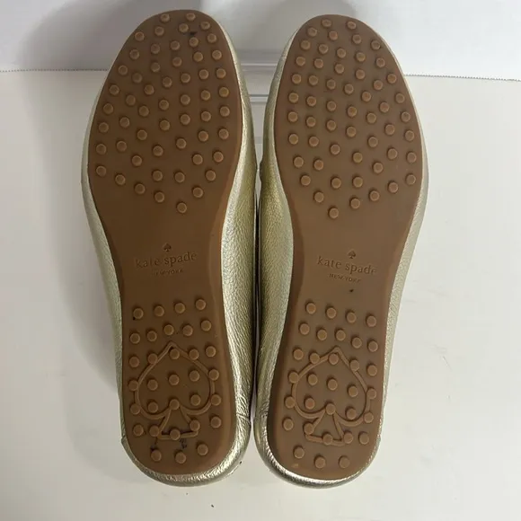 Kate Spade New York Bernice Gold LeatherLoafers Flats Size 9.5 Women's