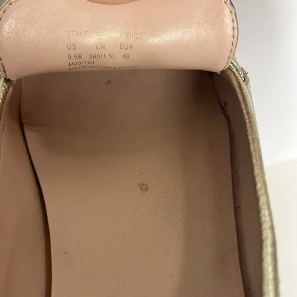 Kate Spade New York Bernice Gold LeatherLoafers Flats Size 9.5 Women's