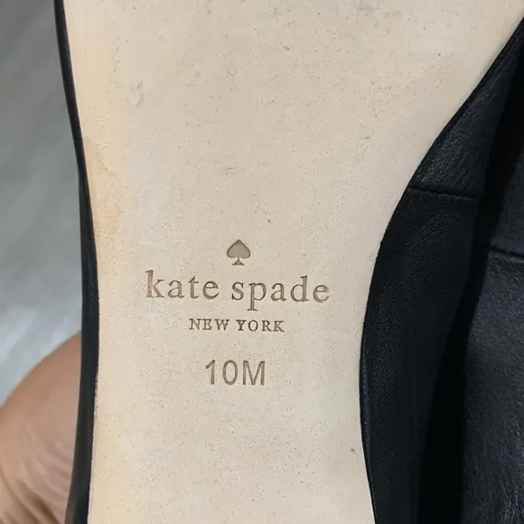 Kate Spade New York Willa Classic Black Leather Ballet Flats w/Bows NWT size 10