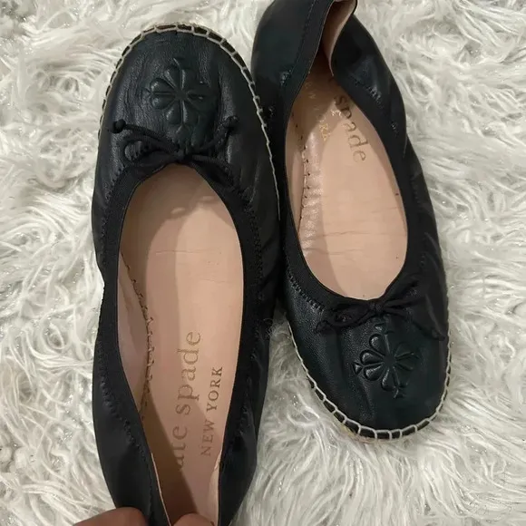 Kate Spade New York Womens Slip-On Espadrille Flats - Black Sz 8