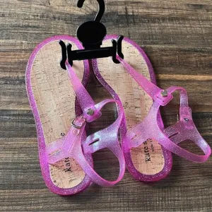 Kate Spade New York Yari Pink Glitter Jelly Sandal Size 6B Brand New