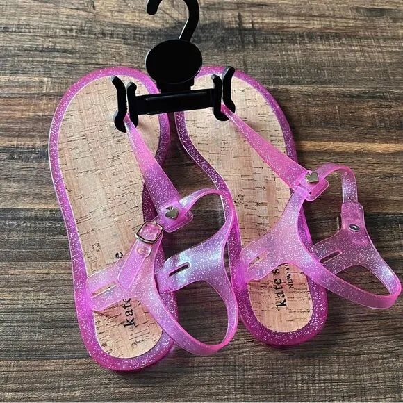 Kate Spade New York Yari Pink Glitter Jelly Sandal Size 6B Brand New