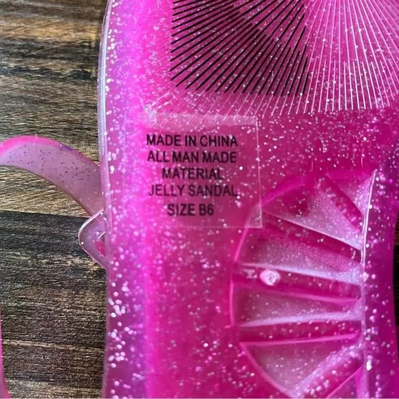 Kate Spade New York Yari Pink Glitter Jelly Sandal Size 6B Brand New