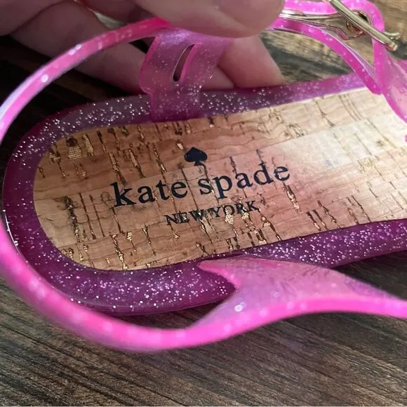 Kate Spade New York Yari Pink Glitter Jelly Sandal Size 6B Brand New