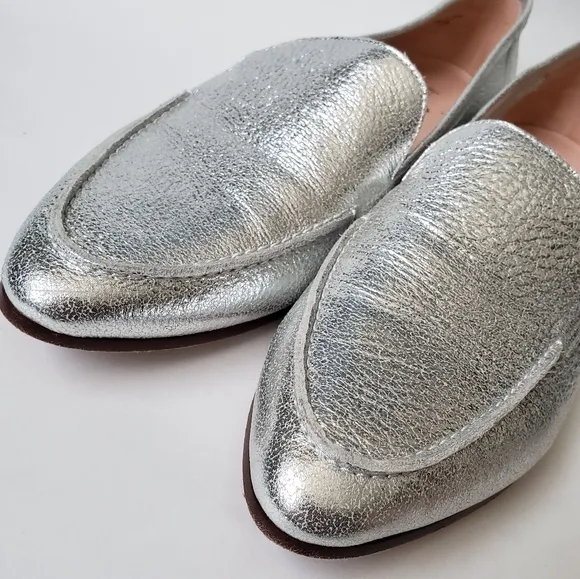Kate Spade NY Crackled Metallic Nappa Loafer Flats