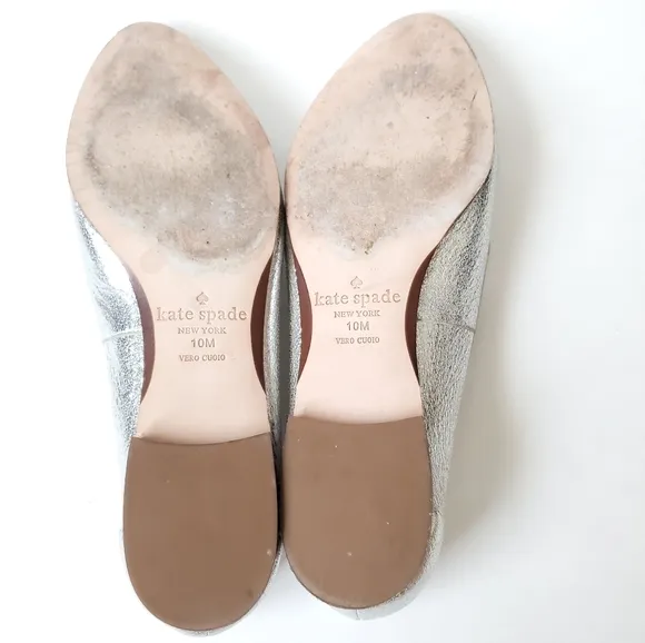 Kate Spade NY Crackled Metallic Nappa Loafer Flats