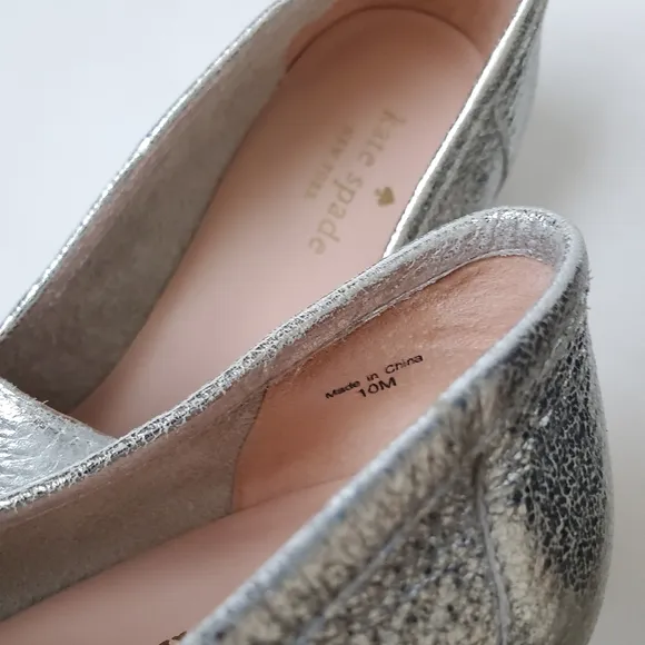 Kate Spade NY Crackled Metallic Nappa Loafer Flats