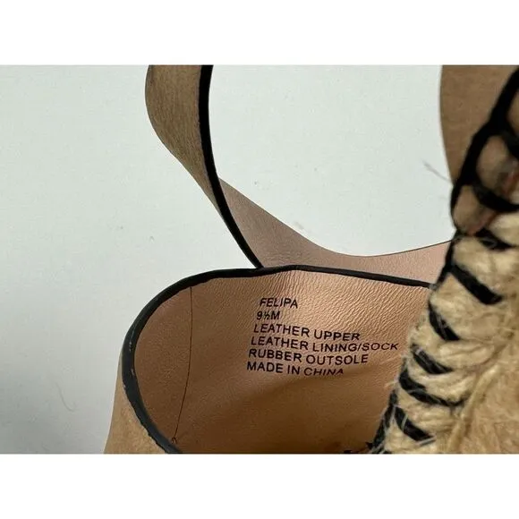 Kate Spade NY Felipa Espadrille Sandals Women 9.5 Brown Leather‎ Comfort Wedges