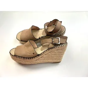 Kate Spade NY Felipa Espadrille Sandals Women 9.5 Brown Leather‎ Comfort Wedges