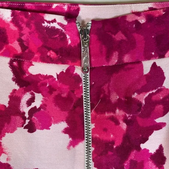 Kate Spade NY The Madison Ave Collection Pencil Skirt Sz 6/8 pink Floral Silk