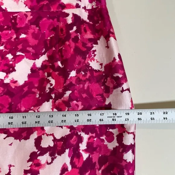 Kate Spade NY The Madison Ave Collection Pencil Skirt Sz 6/8 pink Floral Silk