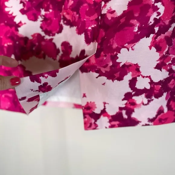 Kate Spade NY The Madison Ave Collection Pencil Skirt Sz 6/8 pink Floral Silk