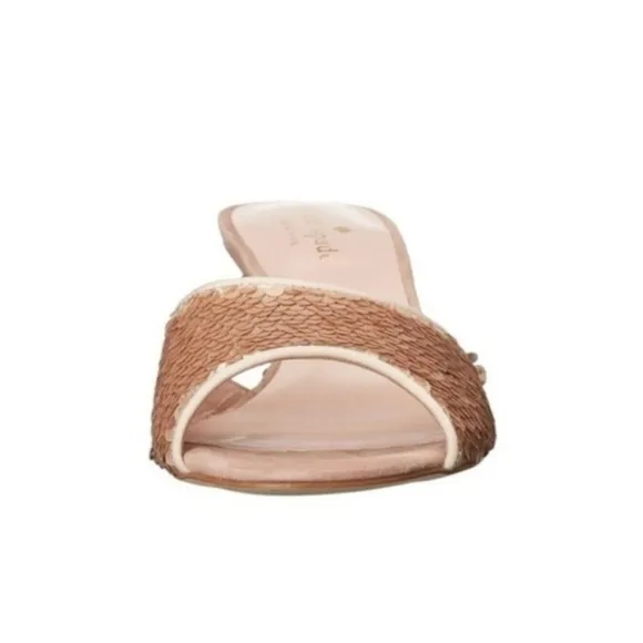 Kate Spade Polished Women's Shoes Rose Gold Sequin Slide Sandals Size 7