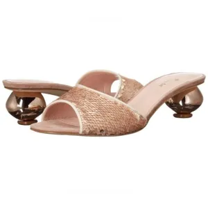Kate Spade Polished Women's Shoes Rose Gold Sequin Slide Sandals Size 7