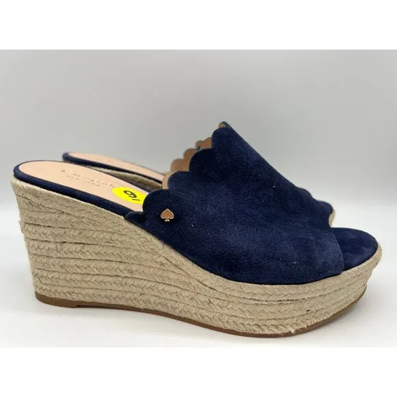 Kate Spade Toby Wedges Women's Espadrille Blue Sandal Size 9📦