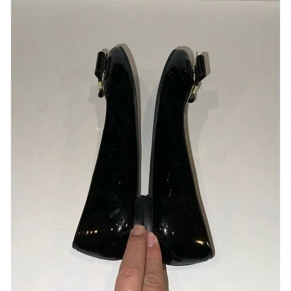 Kate Spade Tock Black Patent Leather with Bow Ballet Flats  Size 7.5