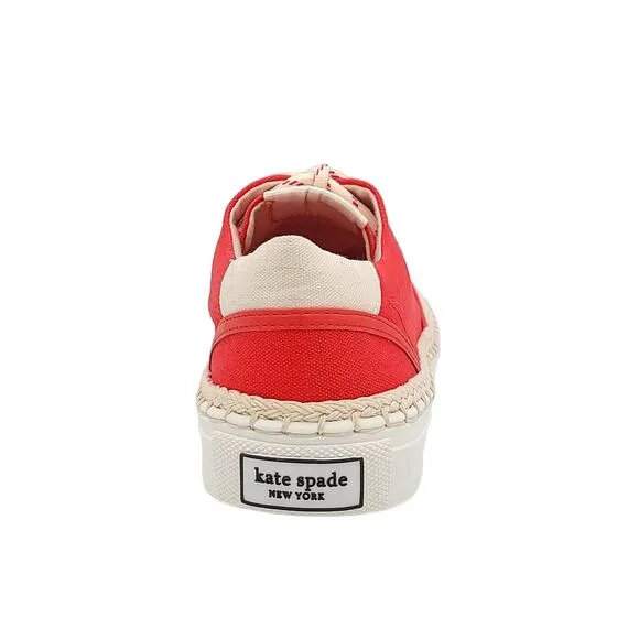 Kate Spade Women Espadrille Sneakers Boat Party Size US 7.5B Coral Rose Canvas