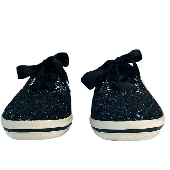 Kate Spade X Keds Navy Blue Champion Glitter Women's SZ 7.5 Sneakers Shoes 60097
