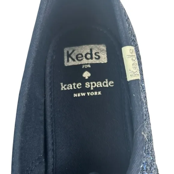 Kate Spade X Keds Navy Blue Champion Glitter Women's SZ 7.5 Sneakers Shoes 60097