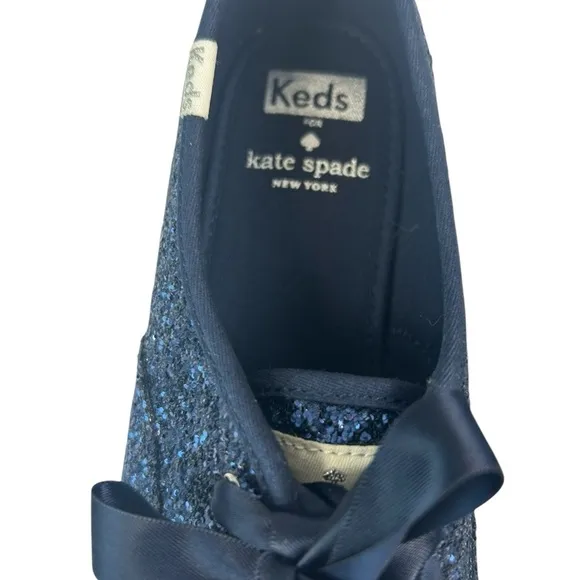 Kate Spade X Keds Navy Blue Champion Glitter Women's SZ 7.5 Sneakers Shoes 60097