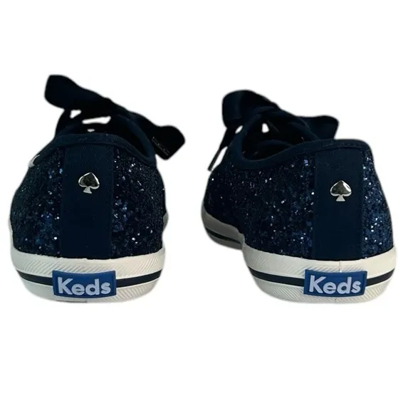 Kate Spade X Keds Navy Blue Champion Glitter Women's SZ 7.5 Sneakers Shoes 60097