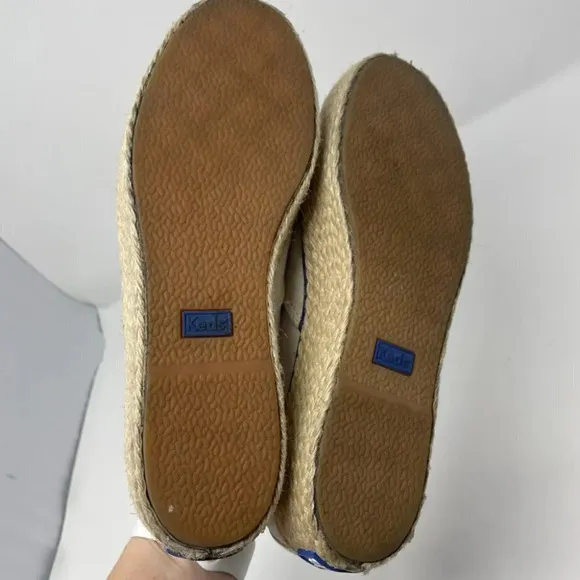 Keds Triple Liberty Espadrille Platform Shoes Sneakers Cream Canvas Sz 6.5
