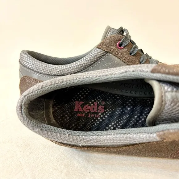 Keds Women’s Metallic Brown and Gray Suede Sneakers Size 8.5