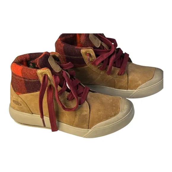 KEEN Brown and Red Shoes NWOT SB12