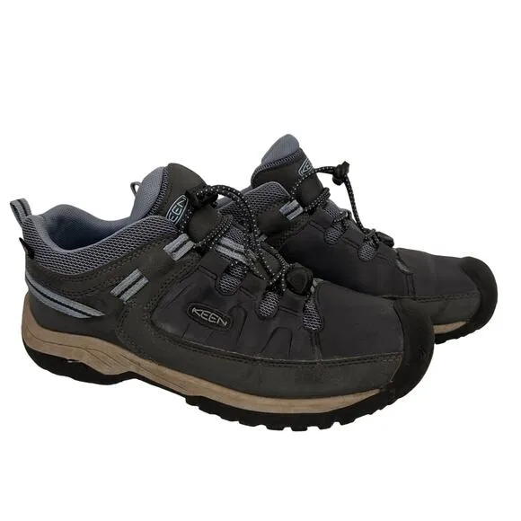 Keen Kids Targhee Grey Leather Waterproof Hiking Shoes Size 6