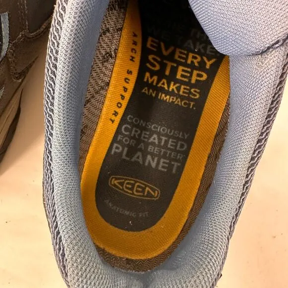 Keen Kids Targhee Grey Leather Waterproof Hiking Shoes Size 6