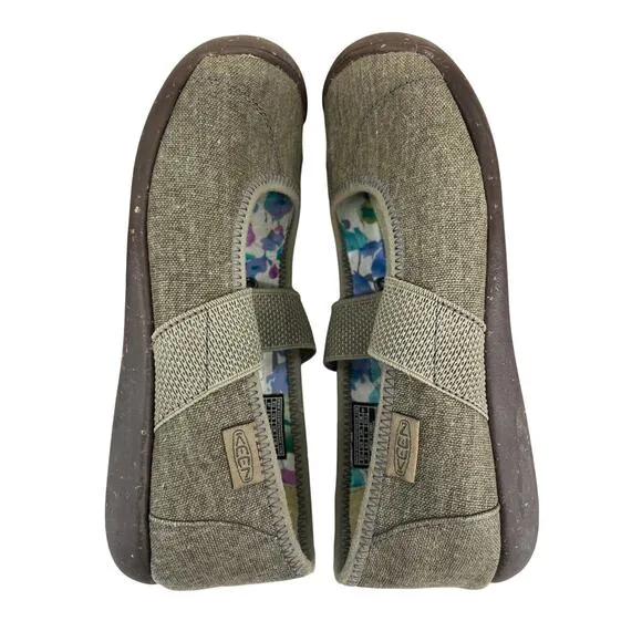 Keen Sienna MJ Mary Jane Tan Beige Canvas Comfort Lightweight Shoes Size 6.5
