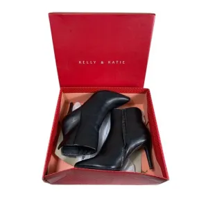 Kelly &amp; Katie Eve Bootie Black Pointed Toe Stiletto Heel Ankle Boots Size 8.5**