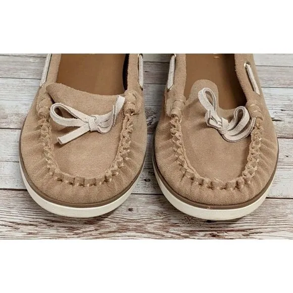 Kelly &amp; Katie Tiewiel Womens Size 7.5 M Tan Moc Toe Slip On Flat Boat Shoes
