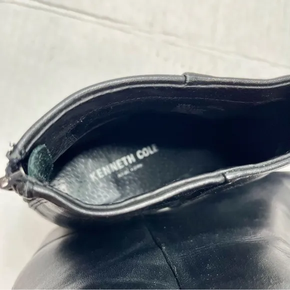 Kenneth Cole Black Leather Heeled Ankle Boots
