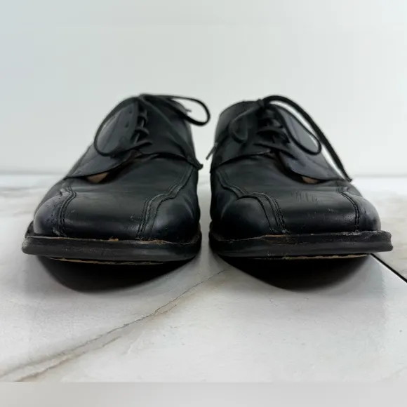 Kenneth Cole Men's Plan of Action Black Genuine Leather Lace Up Dress Shoes, 14