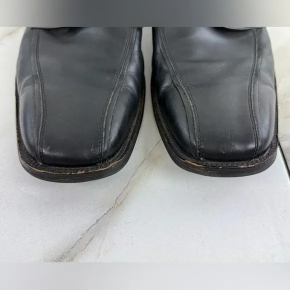 Kenneth Cole Men's Plan of Action Black Genuine Leather Lace Up Dress Shoes, 14