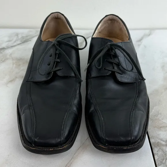 Kenneth Cole Men's Plan of Action Black Genuine Leather Lace Up Dress Shoes, 14