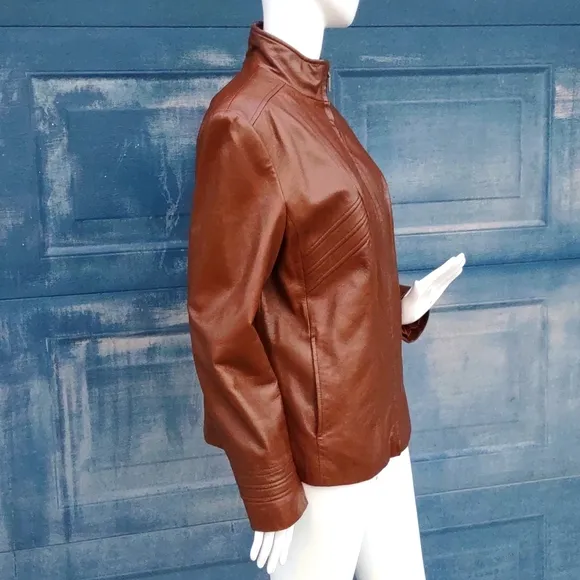 Kenneth Cole Reaction Ladies Luxury Leather Jacket
