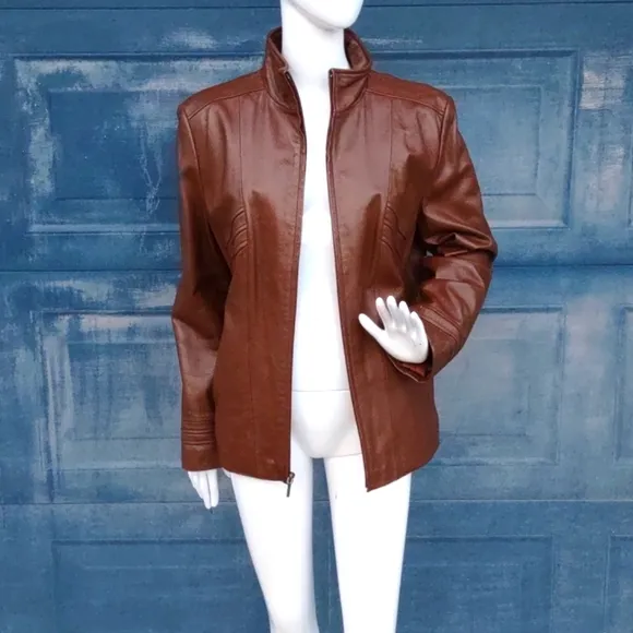 Kenneth Cole Reaction Ladies Luxury Leather Jacket
