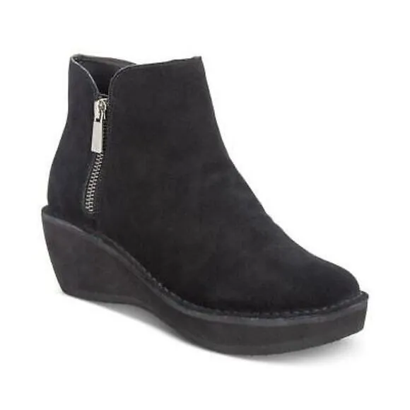 Kenneth Cole Reaction Prime Bootie Wedges Suede Upper Shea Zip Ankle Boot 8.5