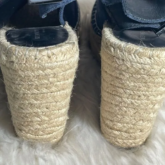 Kenneth Cole New York Olivia Navy Suede Espadrille Wedges Sz 10