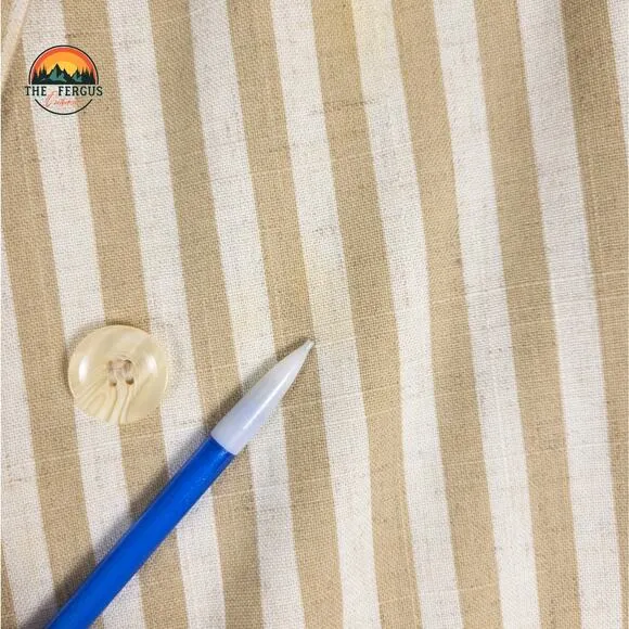 Kentucky Derby Blazer Linen Blend Wide Lapel Preppy Stripes Tan White Size 18