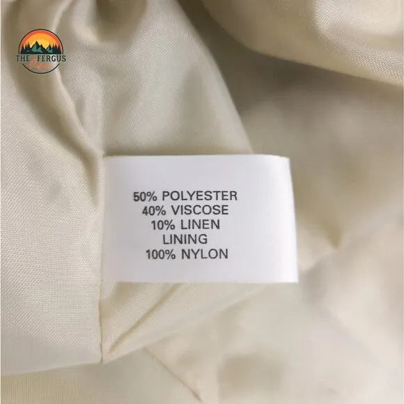 Kentucky Derby Blazer Linen Blend Wide Lapel Preppy Stripes Tan White Size 18