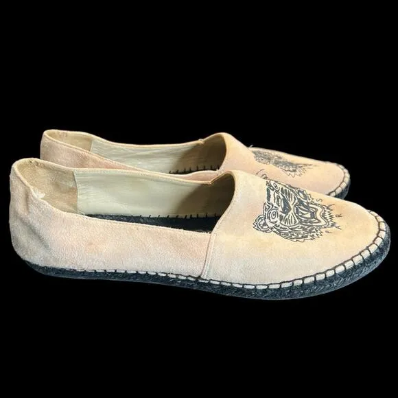 Kenzo Women's Tiger-Embroidered Espadrille Flats | Size 8.5