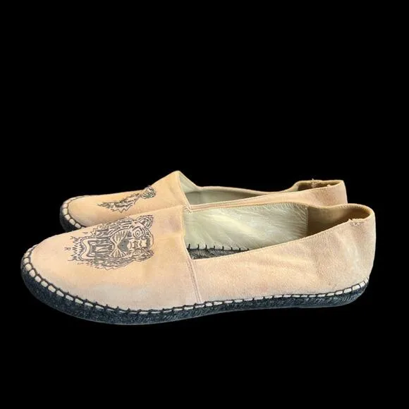 Kenzo Women's Tiger-Embroidered Espadrille Flats | Size 8.5
