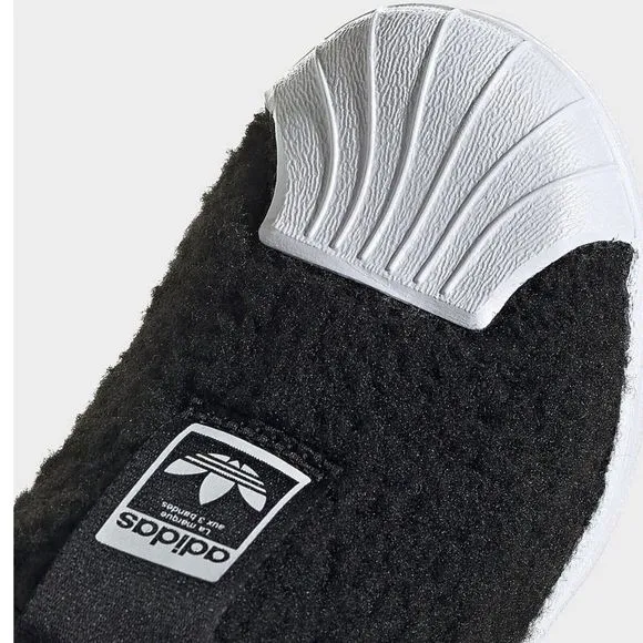 KID'S Adidas Originals Superstar 360 C Black Teddy Bear Fur Q46315