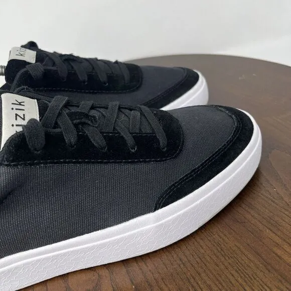 Kizik Prague Shoes Men's Size 9 Black Canvas Suede Lace Up Walking Sneaker W10.5