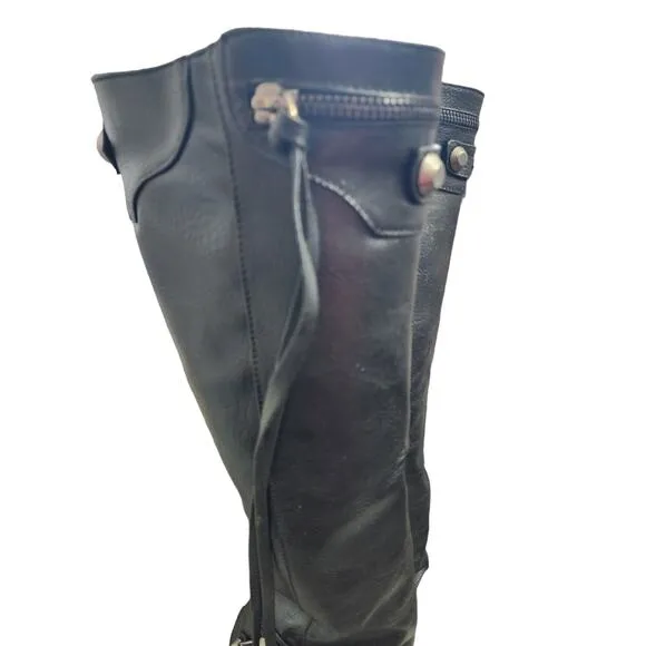 Kluolandi Black Tassel Heeled Boots